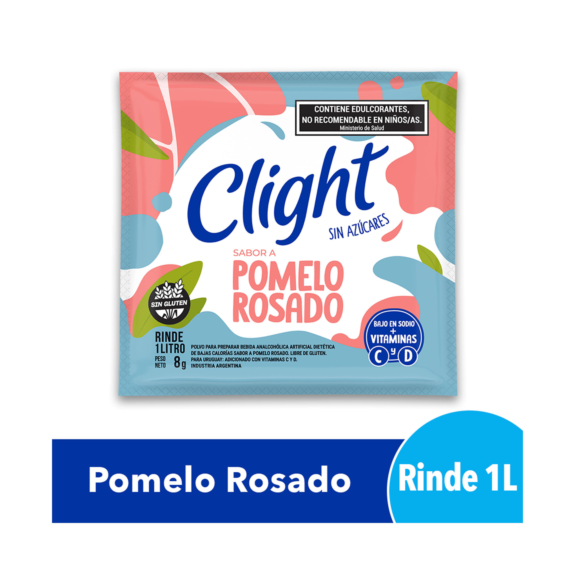 Clight Jugo en Polvo Pomelo Rosado x 8gr