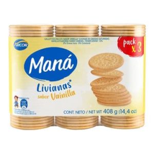 Arcor Mana Vainilla Tripack x 408gr