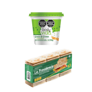 Combo BodyVida Queso Crema Light x 290gr + La Providencia Crackers x 3
