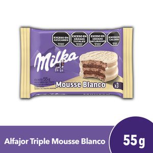 Milka Alfajor Triple Mousse Blanco x 55gr